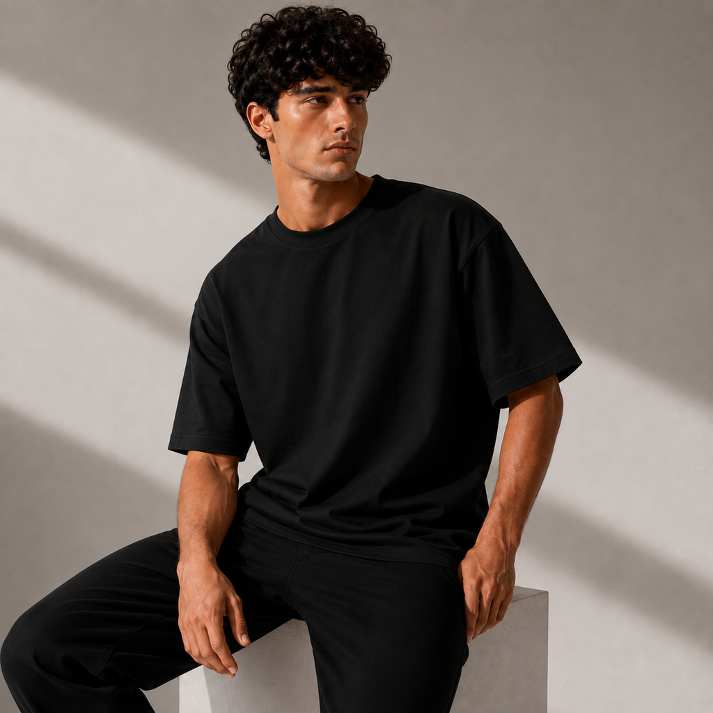 Teehaus 220 GSM Oversized T-Shirt – Bio-Washed Cotton