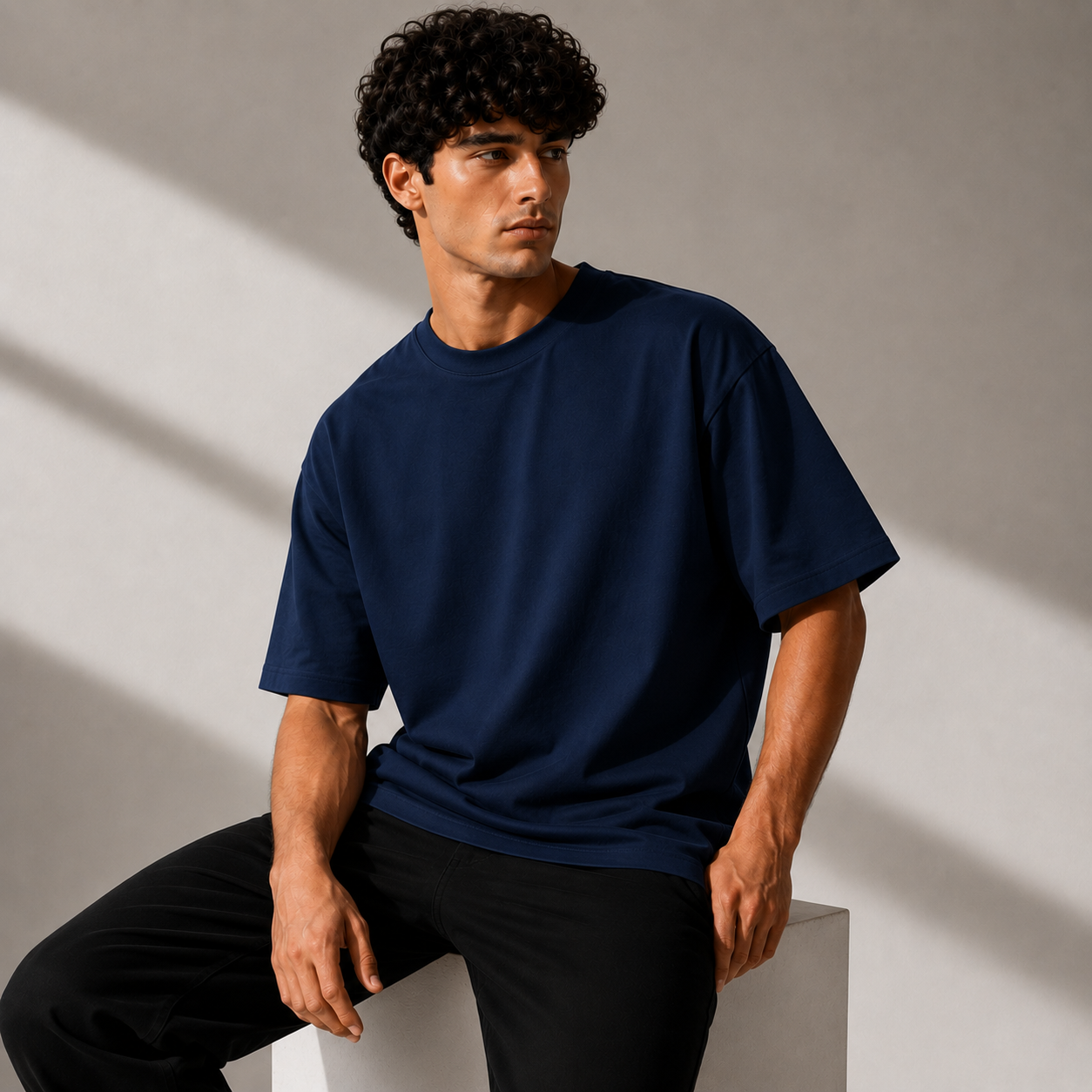 Teehaus 220 GSM Oversized T-Shirt – Bio-Washed Cotton