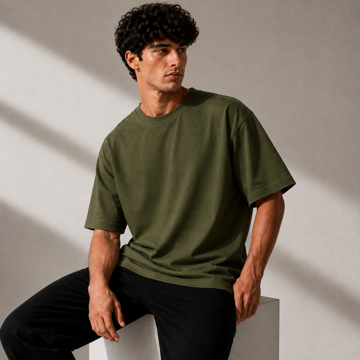 Teehaus 220 GSM Oversized T-Shirt – Bio-Washed Cotton