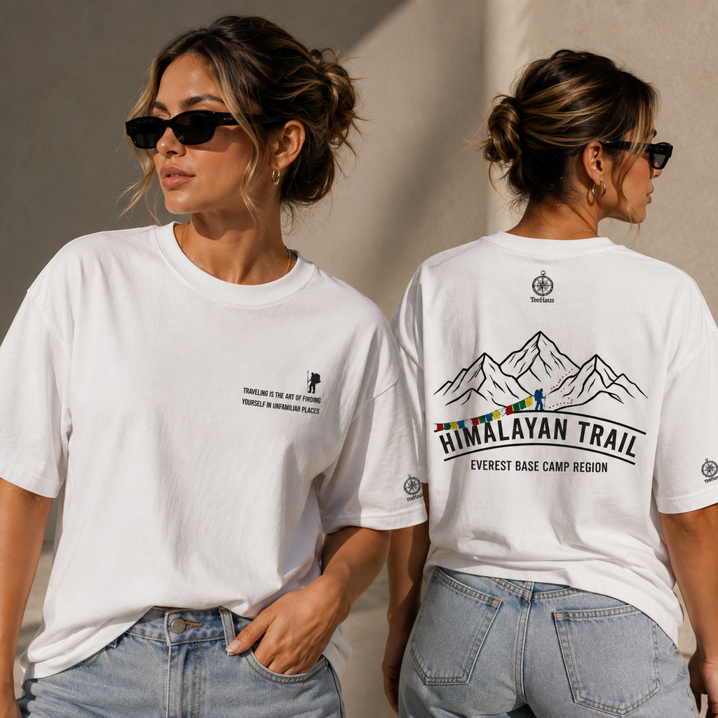 Himalayan Oversized T-Shirt for Men | Back Print Mountain Tee India – TeeHaus