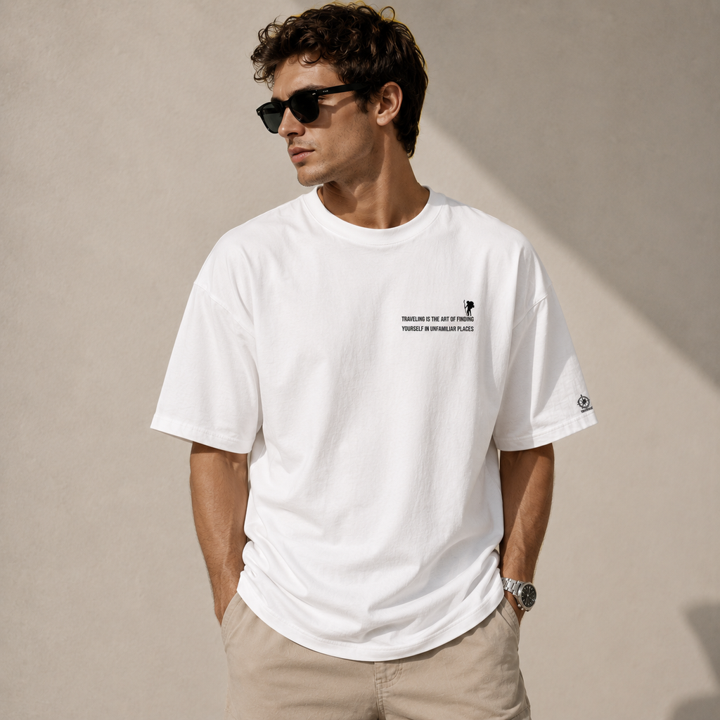 Himalayan Oversized T-Shirt for Men | Back Print Mountain Tee India – TeeHaus