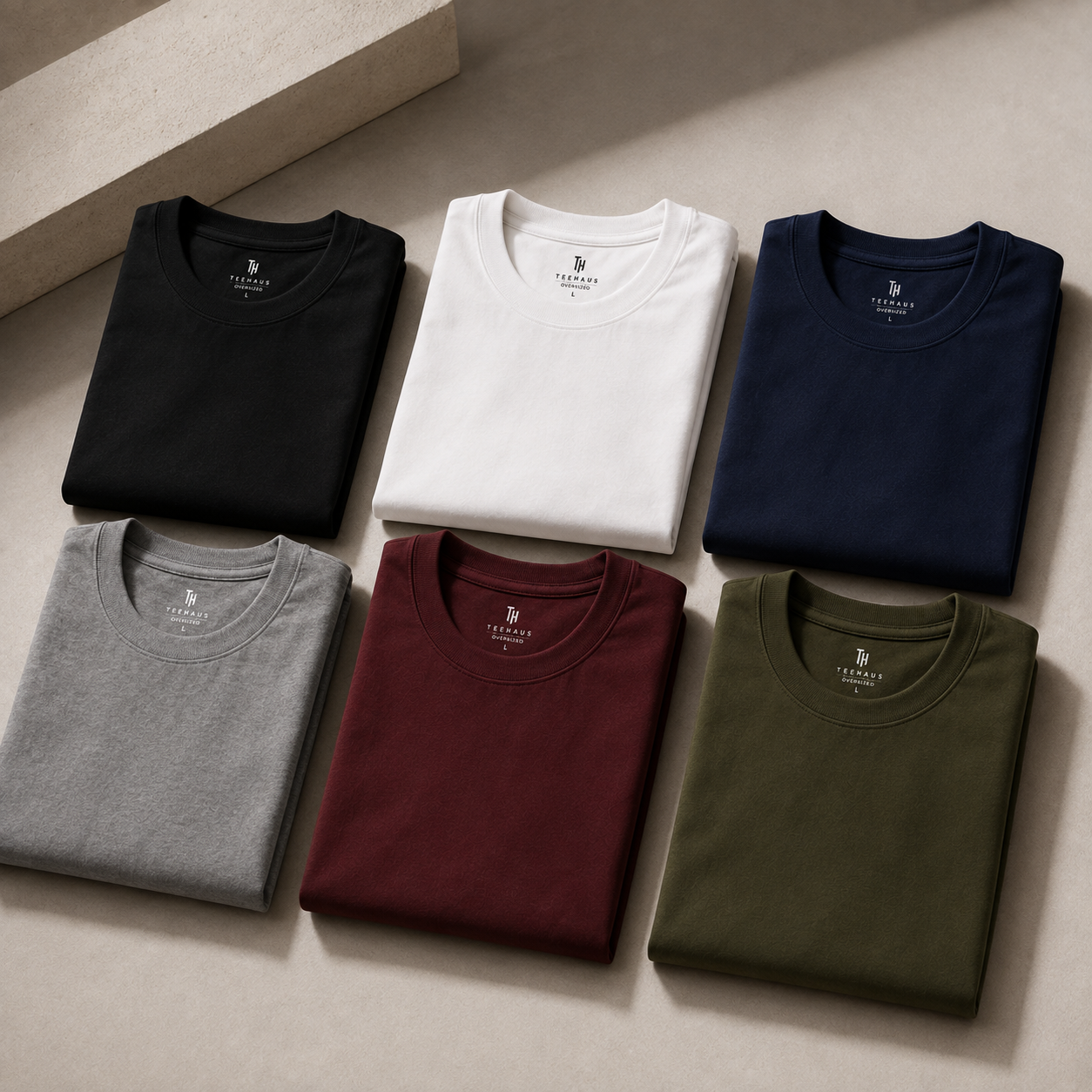Teehaus 220 GSM Oversized T-Shirt – Bio-Washed Cotton