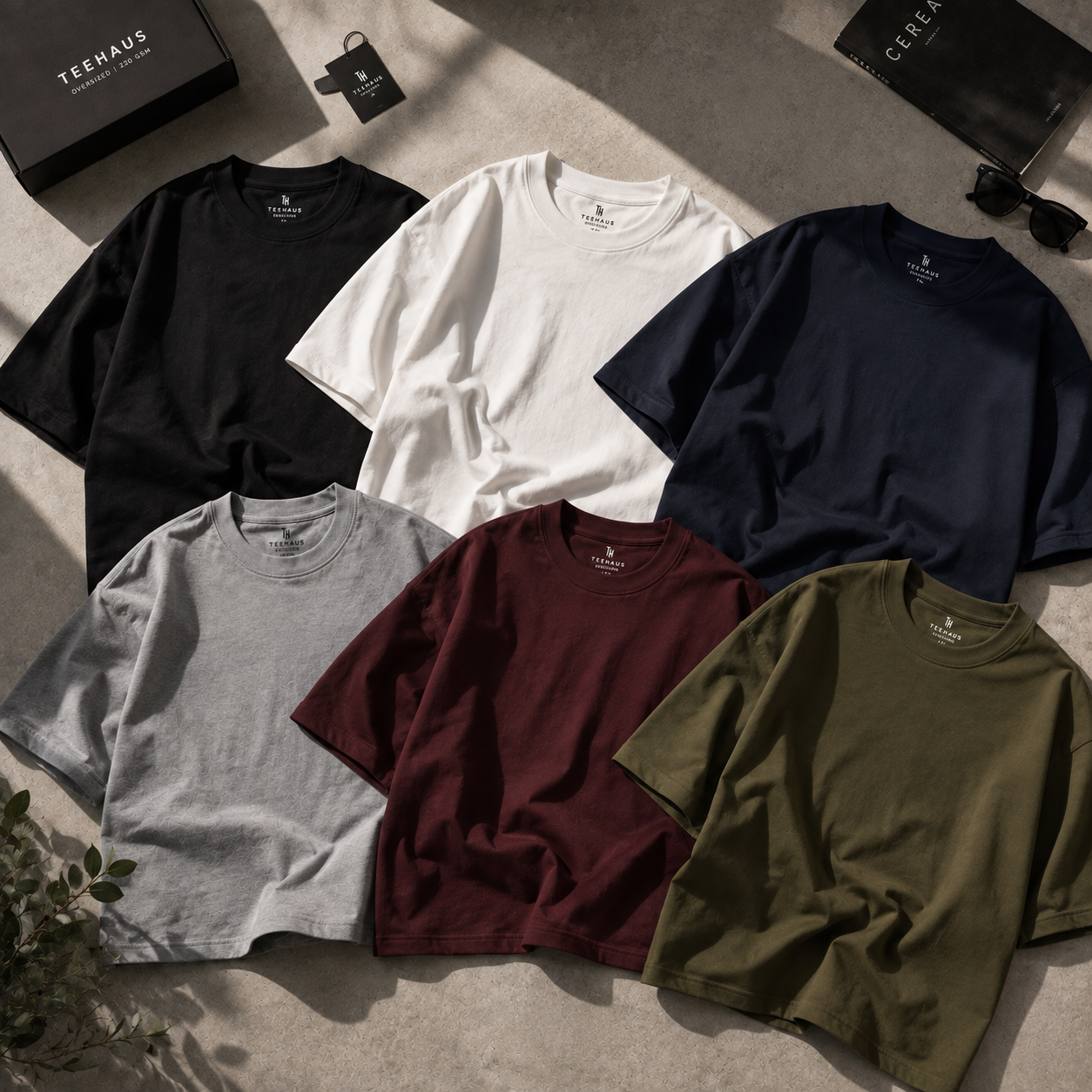 Teehaus 220 GSM Oversized T-Shirt – Bio-Washed Cotton