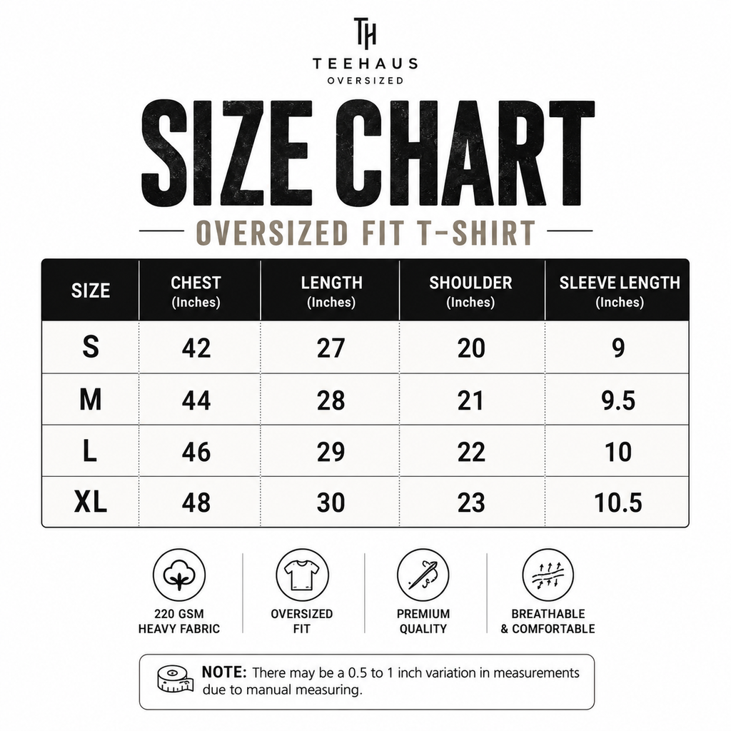 Teehaus 220 GSM Oversized T-Shirt – Bio-Washed Cotton