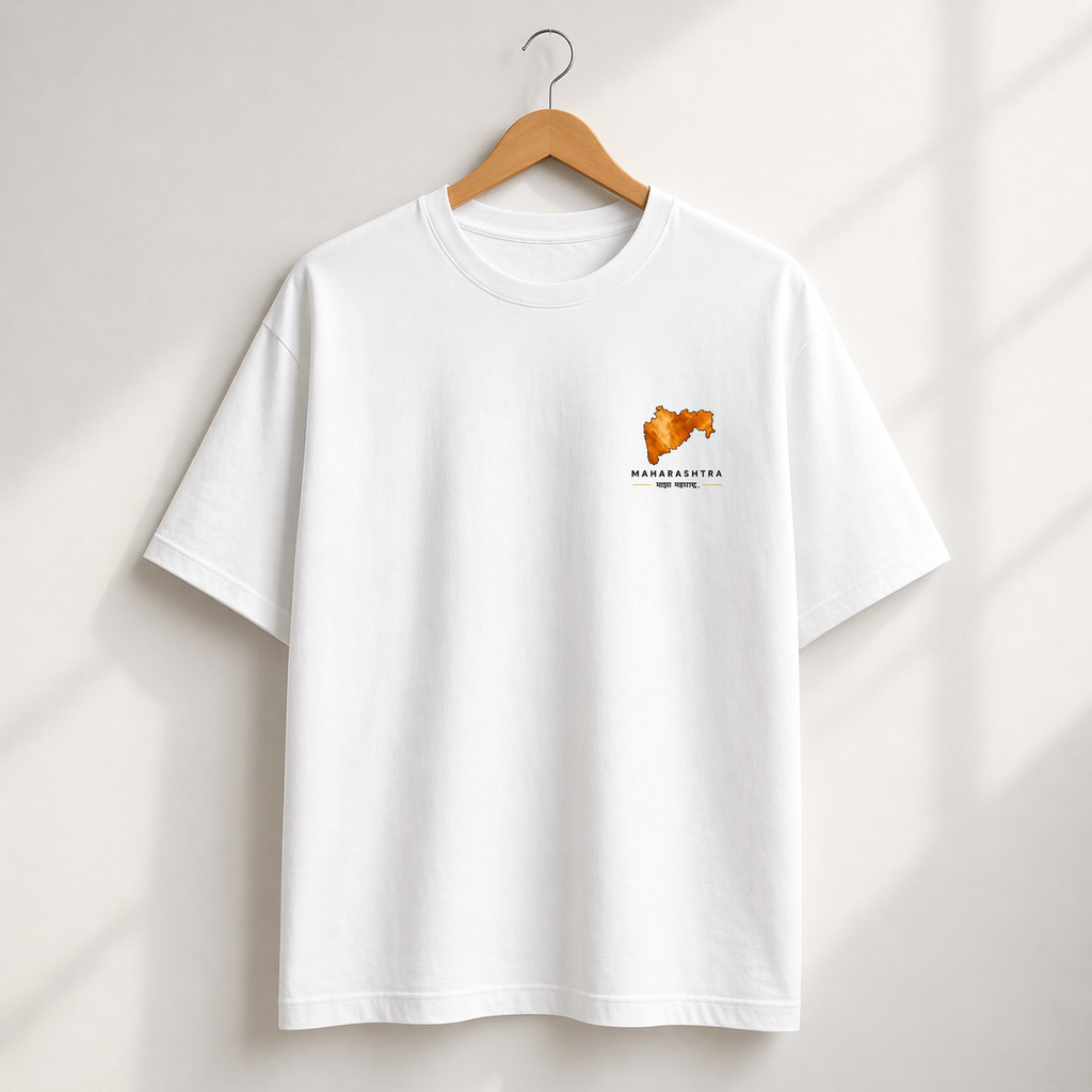 Unisex Stretch Cotton T-Shirt – Premium Maharashtra Print | Soft Fit Everyday Wear