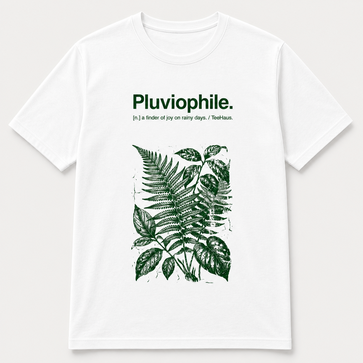Pluviophile Aesthetic Botanical T-Shirt – Minimal Nature Graphic Tee (Unisex)