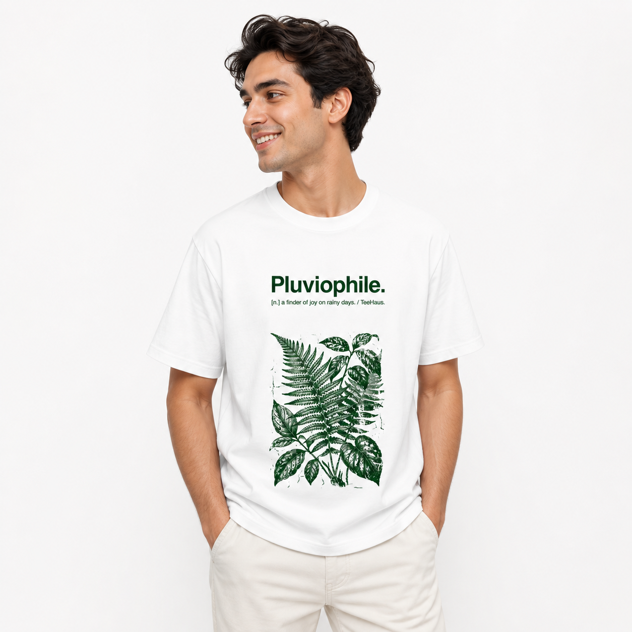 Pluviophile Aesthetic Botanical T-Shirt – Minimal Nature Graphic Tee (Unisex)