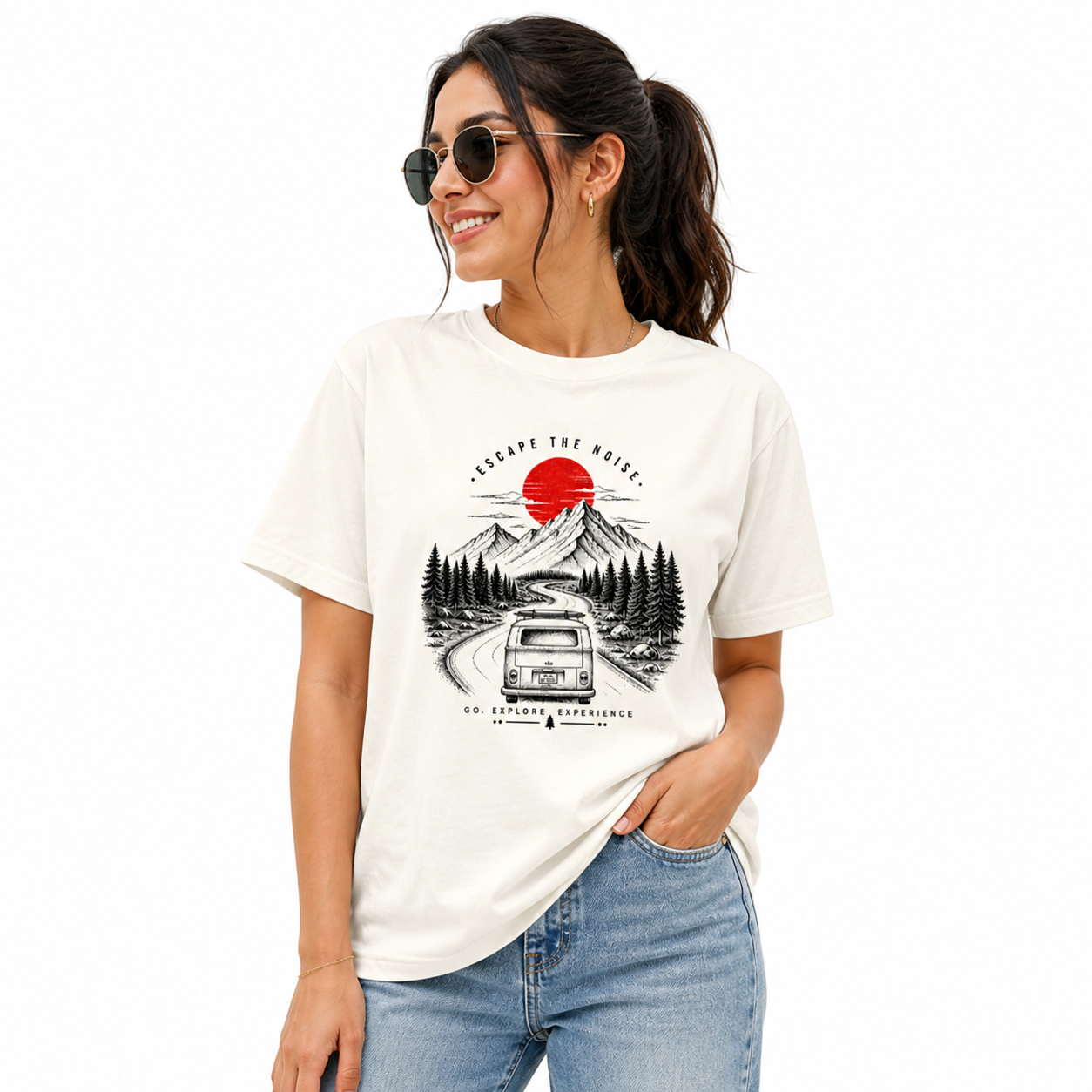 Escape The Noise Regular Travel Graphic T-Shirt – Premium Cotton Unisex Tee