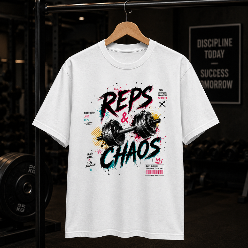 REPS & CHAOS Graphic Gym T-Shirt