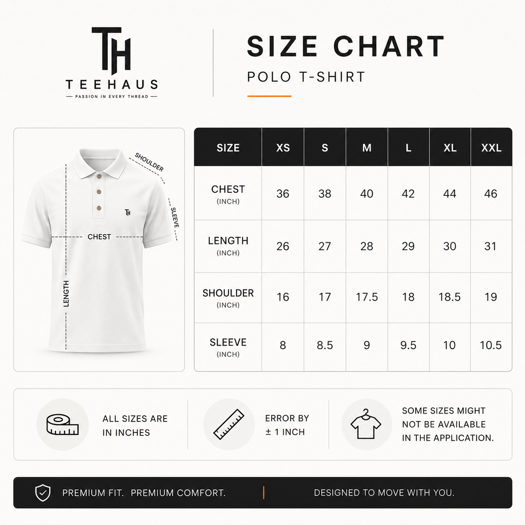 Premium White Polo T-Shirt | Regular Fit
