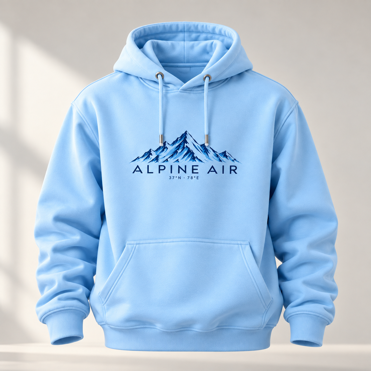 ALPINE AIR Sky Blue Cotton Hoodie