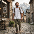 Himalayan Oversized T-Shirt for Men | Back Print Mountain Tee India – TeeHaus