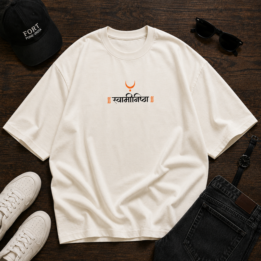 Swaminishtha Oversized T-Shirt | Premium 240 GSM Off-White Streetwear