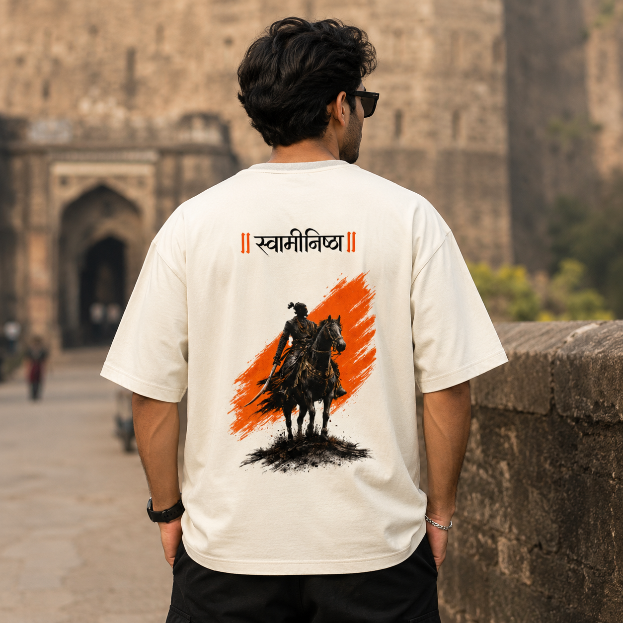 Swaminishtha Oversized T-Shirt | Premium 240 GSM Off-White Streetwear