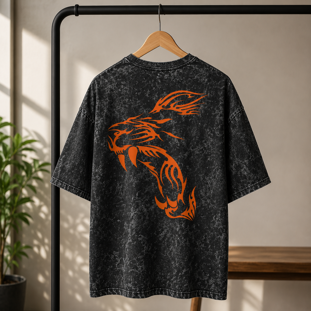 Shivpratap Oversized Acid Wash T-Shirt | 240 GSM Premium Cotton | Maratha Collection | TEEHAUS