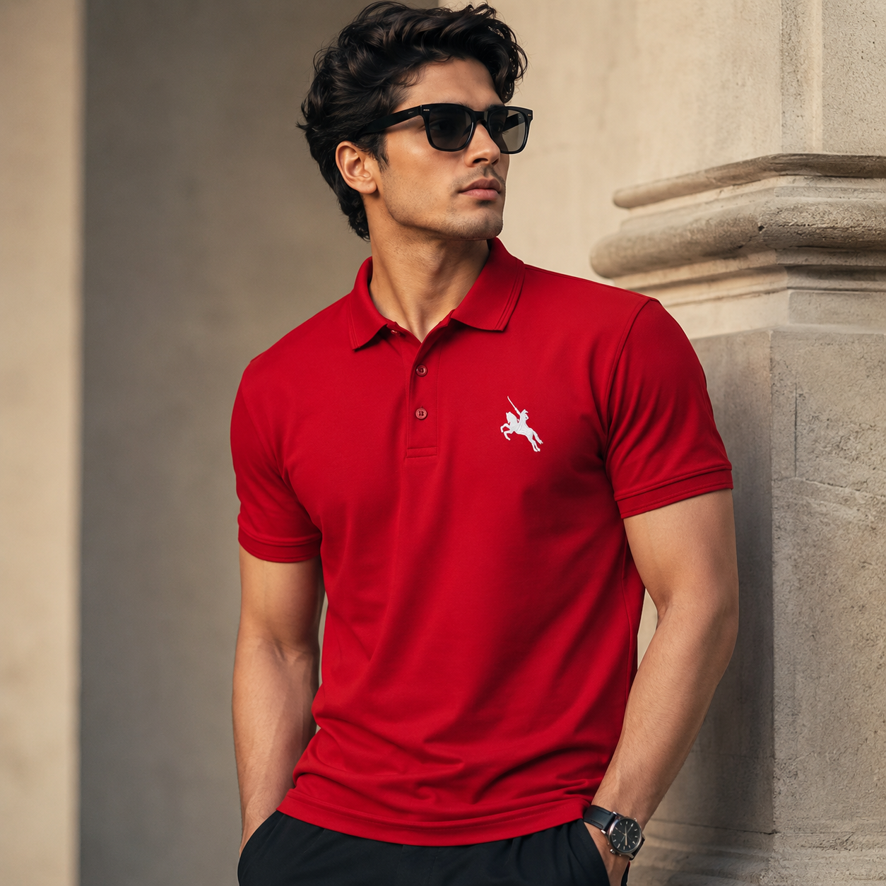 Shivaji Maharaj Emblem Polo T-Shirt – Premium Cotton