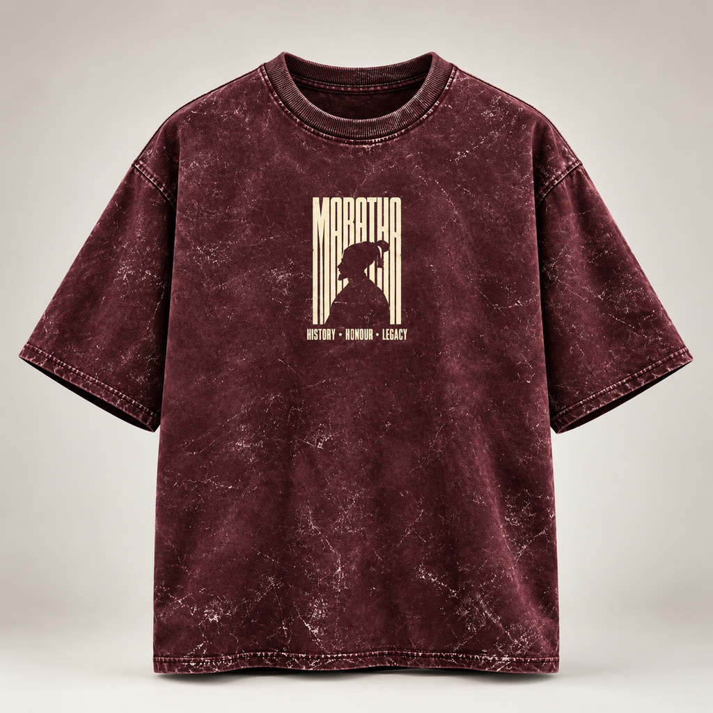 Maratha Oversized Acid Wash T-Shirt – Shivaji Maharaj
