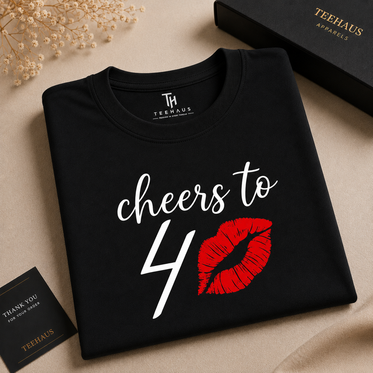 Cheers to 40 Birthday T-Shirt | Unisex 100% Cotton Regular Fit Graphic Tee