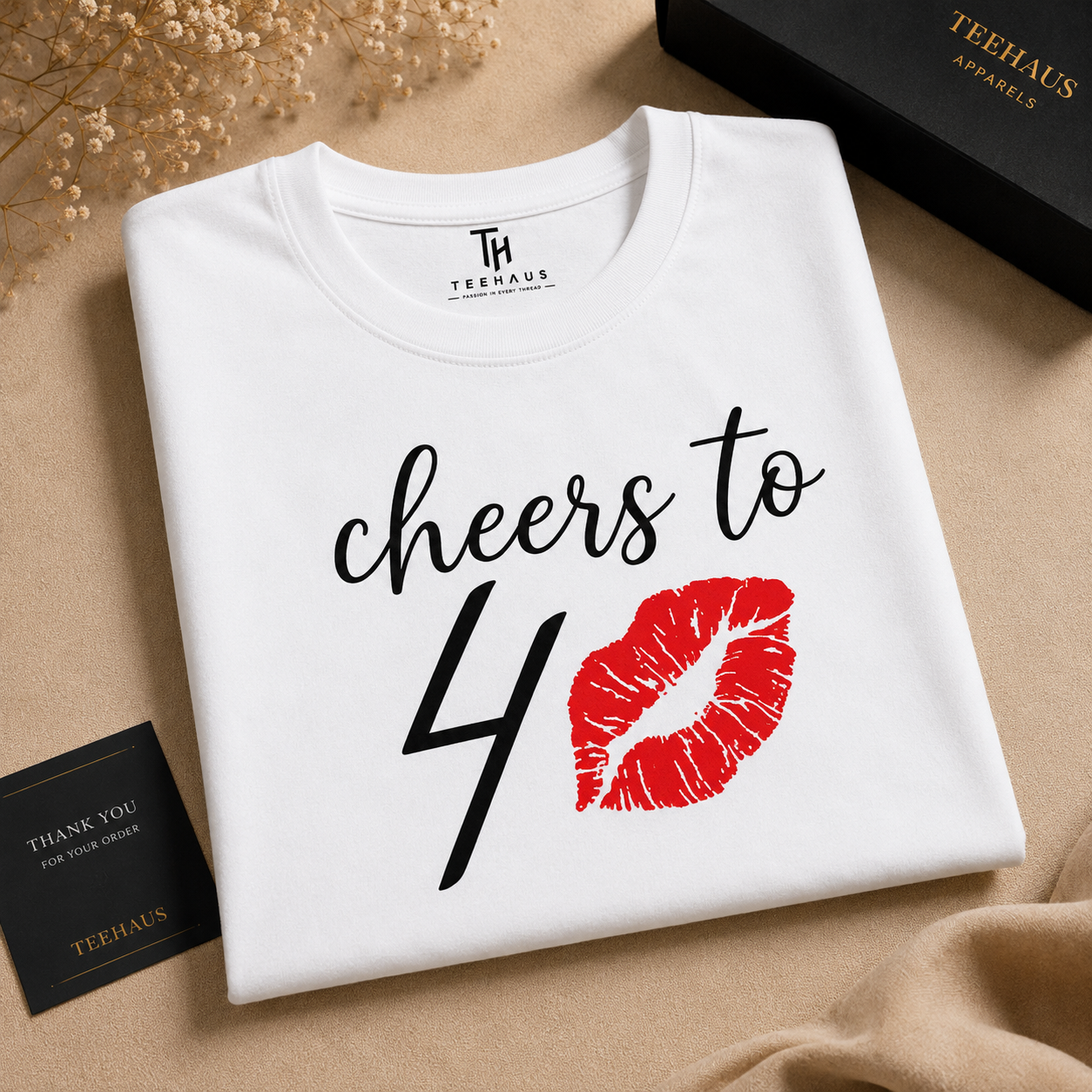 Cheers to 40 Birthday T-Shirt | Unisex 100% Cotton Regular Fit Graphic Tee