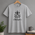 Vighnaharta Ganpati Minimal Graphic T-Shirt | Premium Cotton | Spiritual Wear