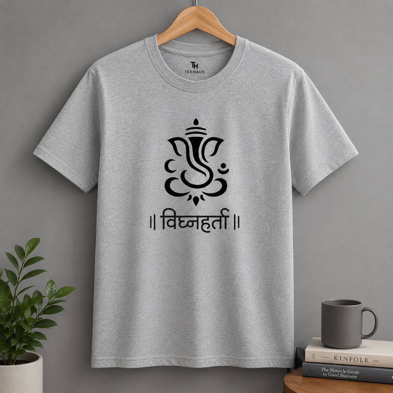 Vighnaharta Ganpati Minimal Graphic T-Shirt | Premium Cotton | Spiritual Wear