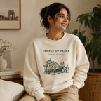 Temple of Peace – Kolhapur Mahalaxmi Premium 320 GSM Sweatshirt | Cream