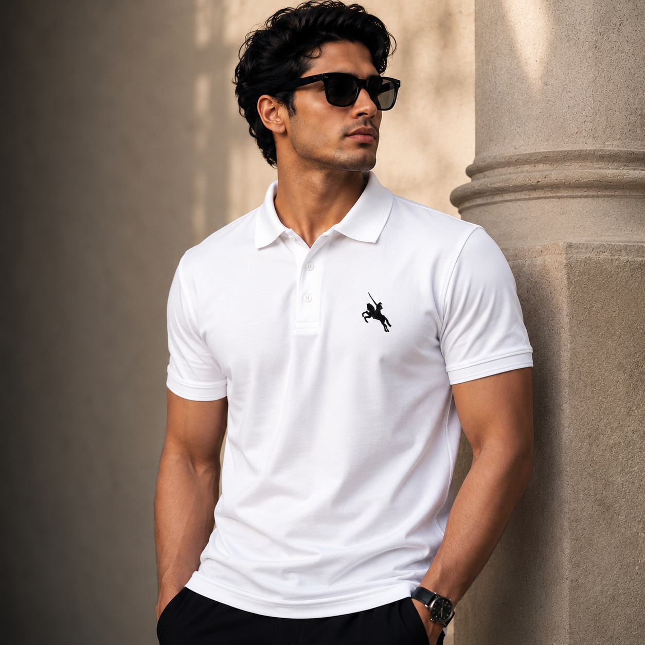 Shivaji Maharaj Emblem Polo T-Shirt – Premium Cotton