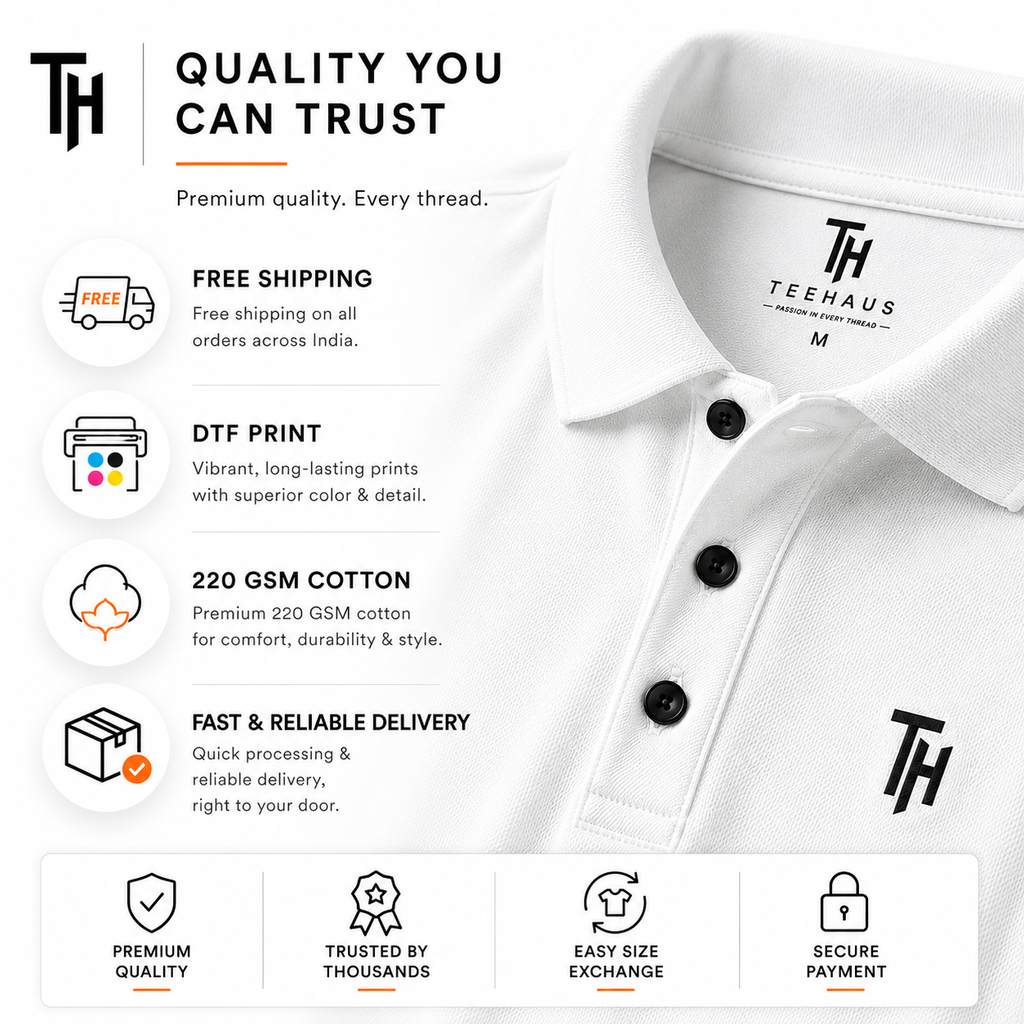 Premium White Polo T-Shirt | Regular Fit