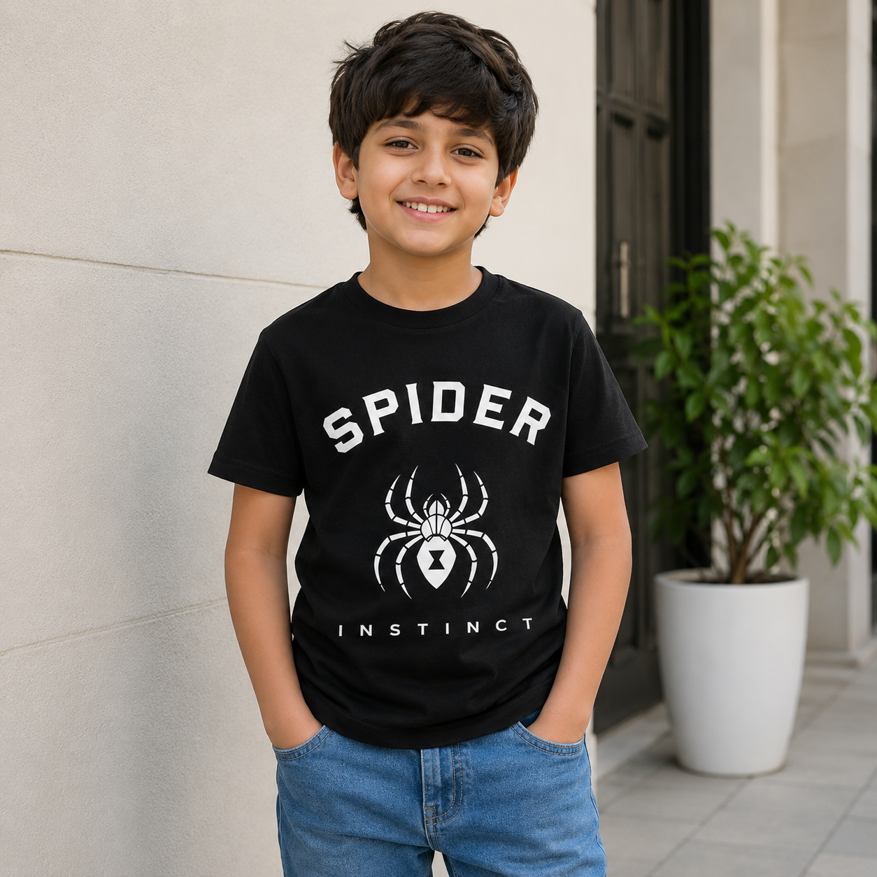 Spider Instinct | Premium Graphic Cotton T-Shirt for Kids & Toddlers