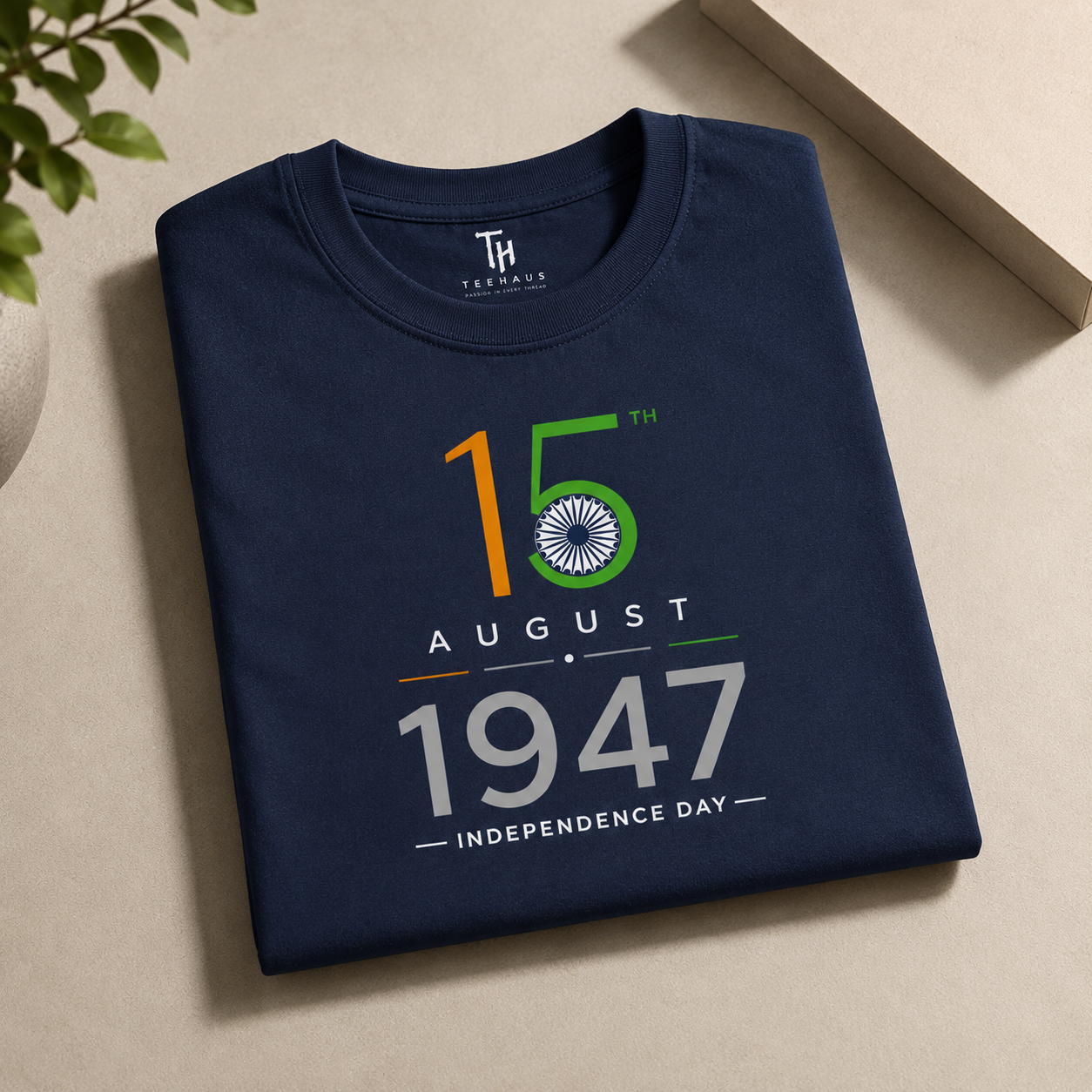 15 August 1947 Independence Day Premium Cotton T-Shirt | Regular Fit | TeeHaus