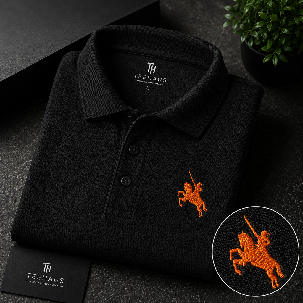 Shivaji Maharaj Emblem Polo T-Shirt – Premium Cotton