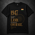 1947 – Courage Edition | Premium Black Cotton T-Shirt for Men | TeeHaus