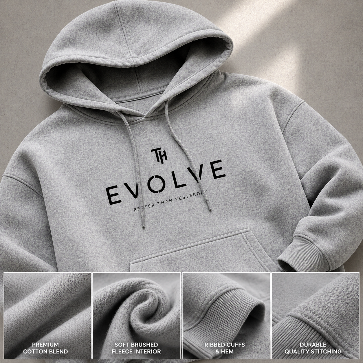 EVOLVE Hoodie | Premium 300 GSM Heavyweight Cotton Hoodie