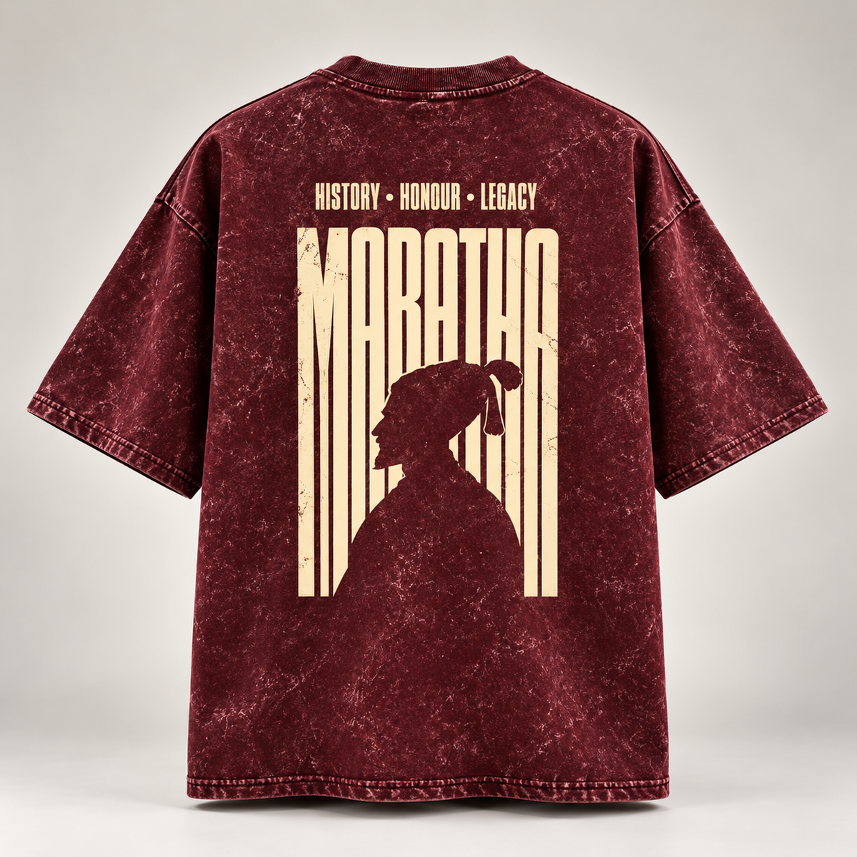 Maratha Oversized Acid Wash T-Shirt – Shivaji Maharaj