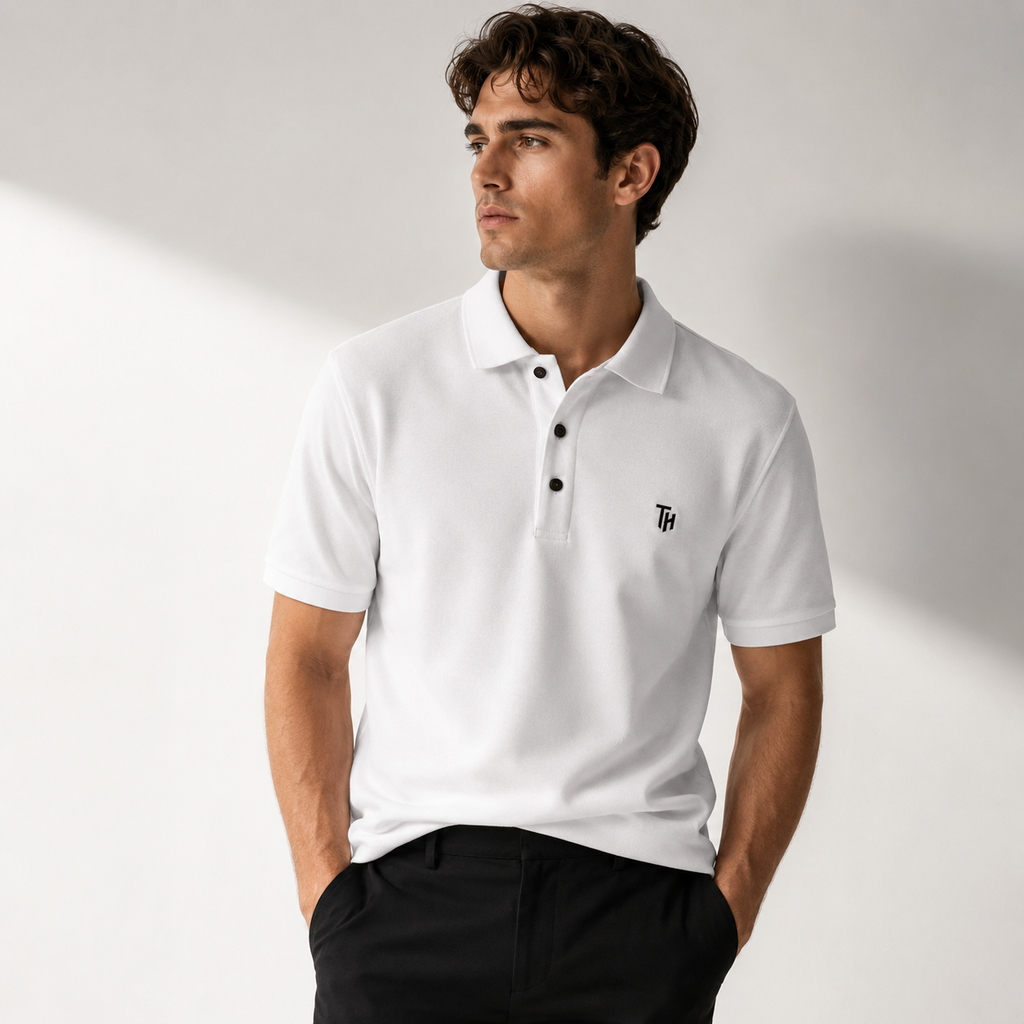 Premium White Polo T-Shirt | Regular Fit