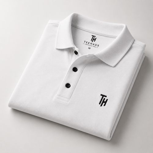 Premium White Polo T-Shirt | Regular Fit | TeeHaus