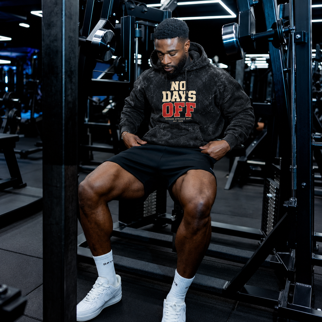 No Days Off Acid Wash Hoodie