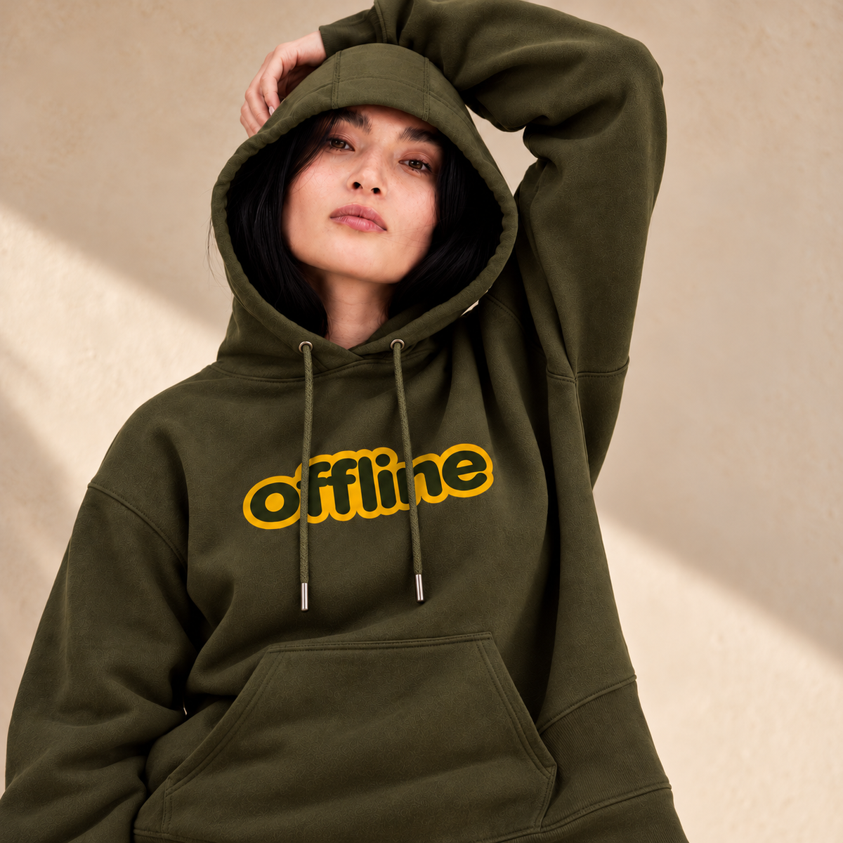 Offline Olive Green Graphic Hoodie