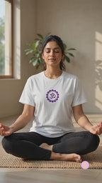 7 Chakra OM White T-Shirt | Premium Cotton Spiritual Meditation Tee | Regular Fit | Unisex