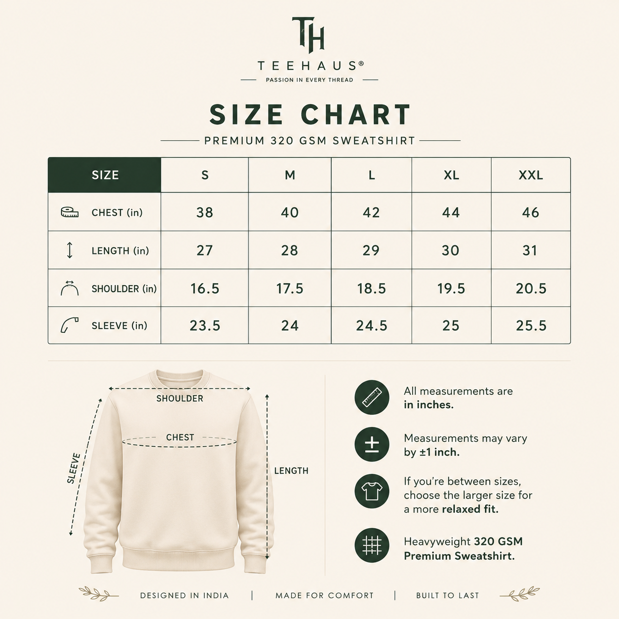 Temple of Peace – Kolhapur Mahalaxmi Premium 320 GSM Sweatshirt | Cream