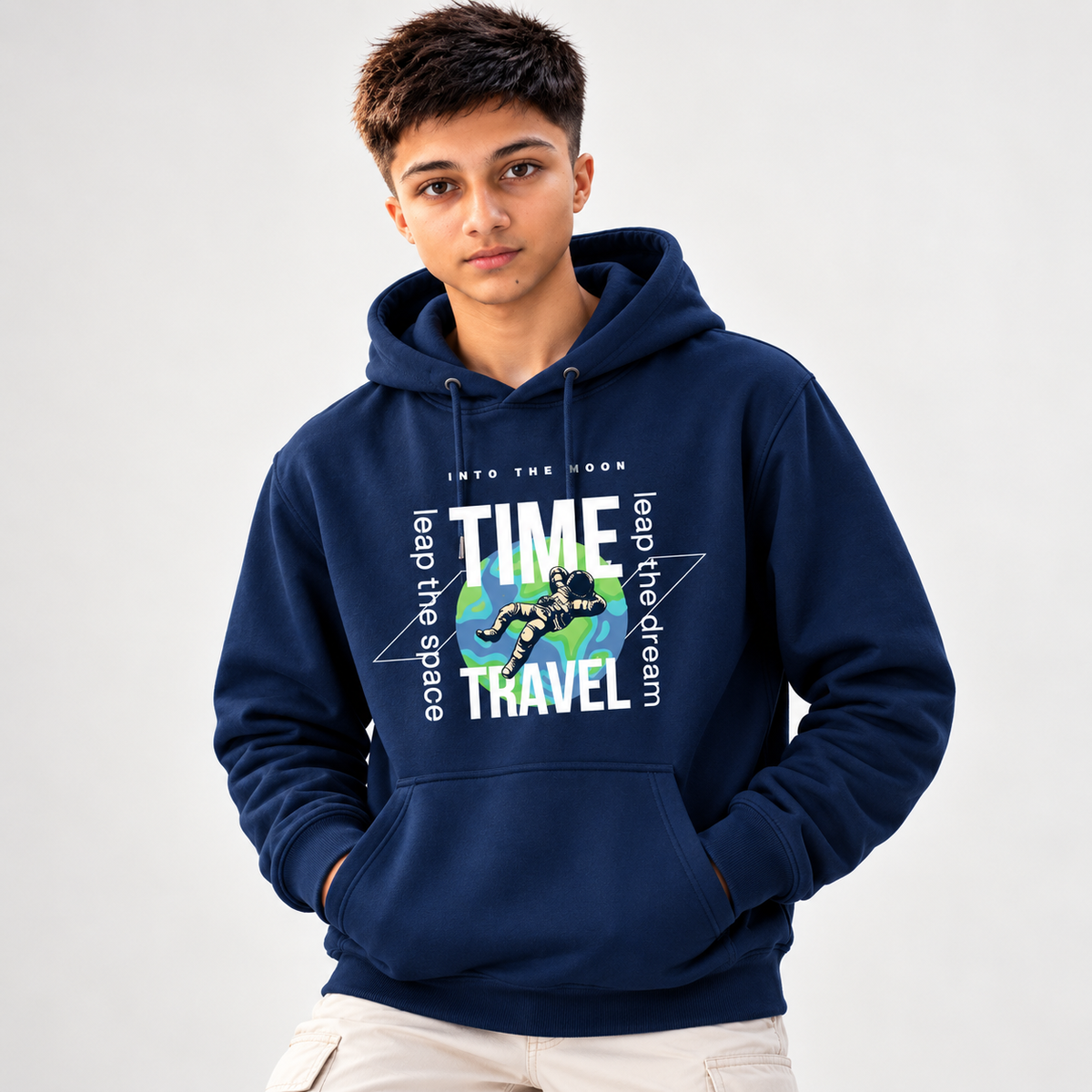 Time Travel Graphic Oversized Hoodie